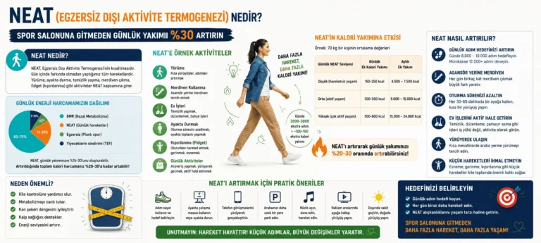 NEAT (Egzersiz Dışı Aktivite Termogenezi) Nedir? Spor Salonuna Gitmeden Günlük Kalori Yakımınızı Artırmanın Yolları