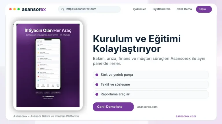 Asansorex.com Kurulum Ve Eğitimi Kolaylaştırıyor